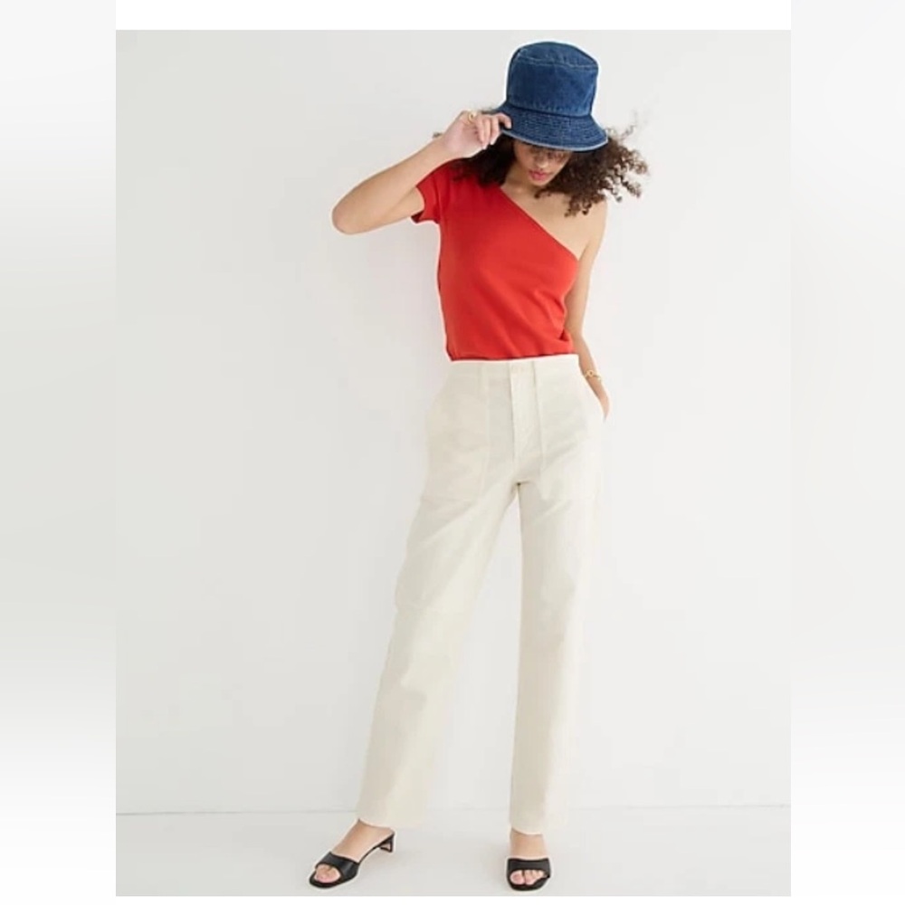 J. Crew Garment Dyed Cargo Pant Chino Twill Natural Ivory a Women’s Size 27